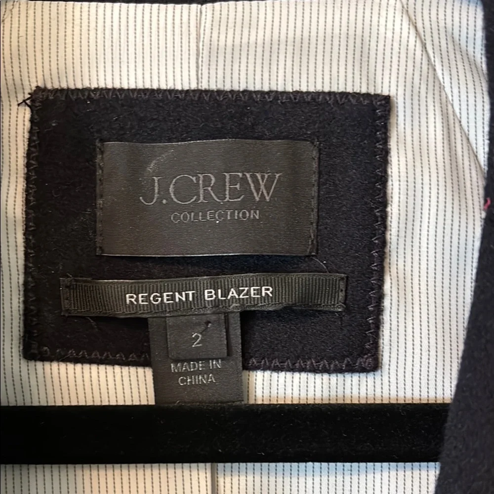 J Crew Collection Women's Navy Single-Button Cashmere Blazer - Picture 2 of 6